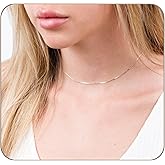Tooliks - Sterling Silver Choker Necklace – Thin, Dainty, Sparkly, Minimalist Jewelry for Women, Adjustable, Lightweight, Perfect for Layering
