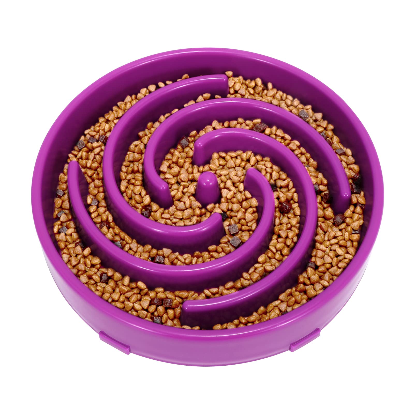 LEACOOLKEY Large Slow Feeder Dog Bowl,Maze Interactive Slow Eating Bowl,Anti Gulping Healthy Eating,Stop Bloat Slow Down Feeding Dishes for Medium/Big Dogs(Purple)