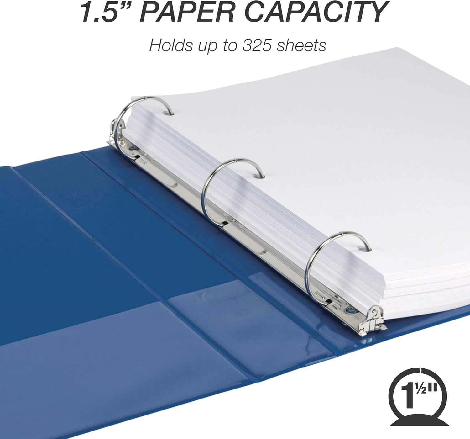 Samsill Economy 3 Ring Binder Organizer, 1.5 Inch Round Ring Binder, Customizable Clear View Cover, Blue Bulk Binder 4 Pack (MP48552) : Office Products