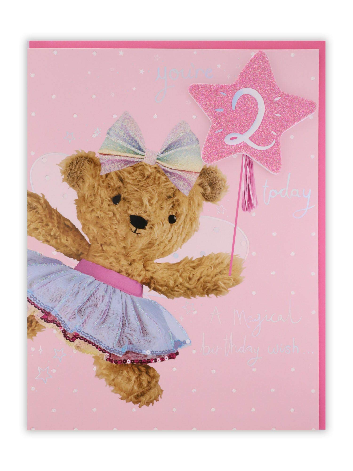 Clintons: Bear In Tutu With Star Wand, 2nd Birthday, Girl | for her 149x195mm Multi-Colour, 1165937