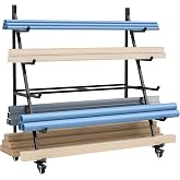 Tcatec Lumber Storage Rack with Wheels | Heavy Duty Conduit Pipe Rack Storage, 5-Tier, for Garage, Workshop, Shed, Basement