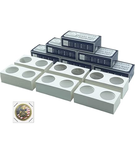 Lot De 50 Supports Carton Pour Pièces – 2x2 Pouces – 40 Mm – Stockage Et Affichage – Fournitures Collection