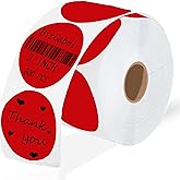 2 Inch Red Round Thermal Labels,600 Labels/Roll,Self-Adhesive Circle Inventory Stickers, Multi-Purpose Round Roll Thermal Printing Stickers for Business and Domestic Use