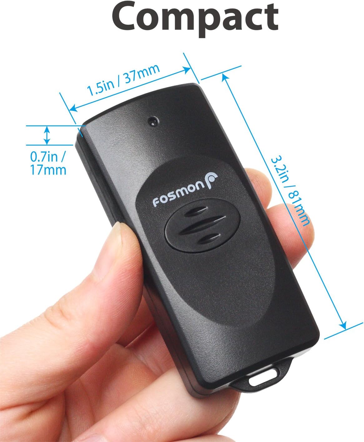 Fosmon C-10683 Wireless Remote Control Outdoor Electrical Outlet Switch Weatherproof Heavy Duty 3-Prong Plug-in ETL Listed (Battery Included), 1 PACK - - 