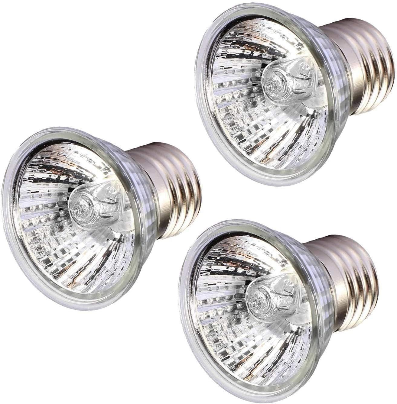 WUHOSTAM 50W UVA + UVB Full Spectrum Sun Lamp Sunbathe Reptile Lamp UV Heating Lamp for Lizard，Turtle，Chameleon，Spider，Snake 3 Pack