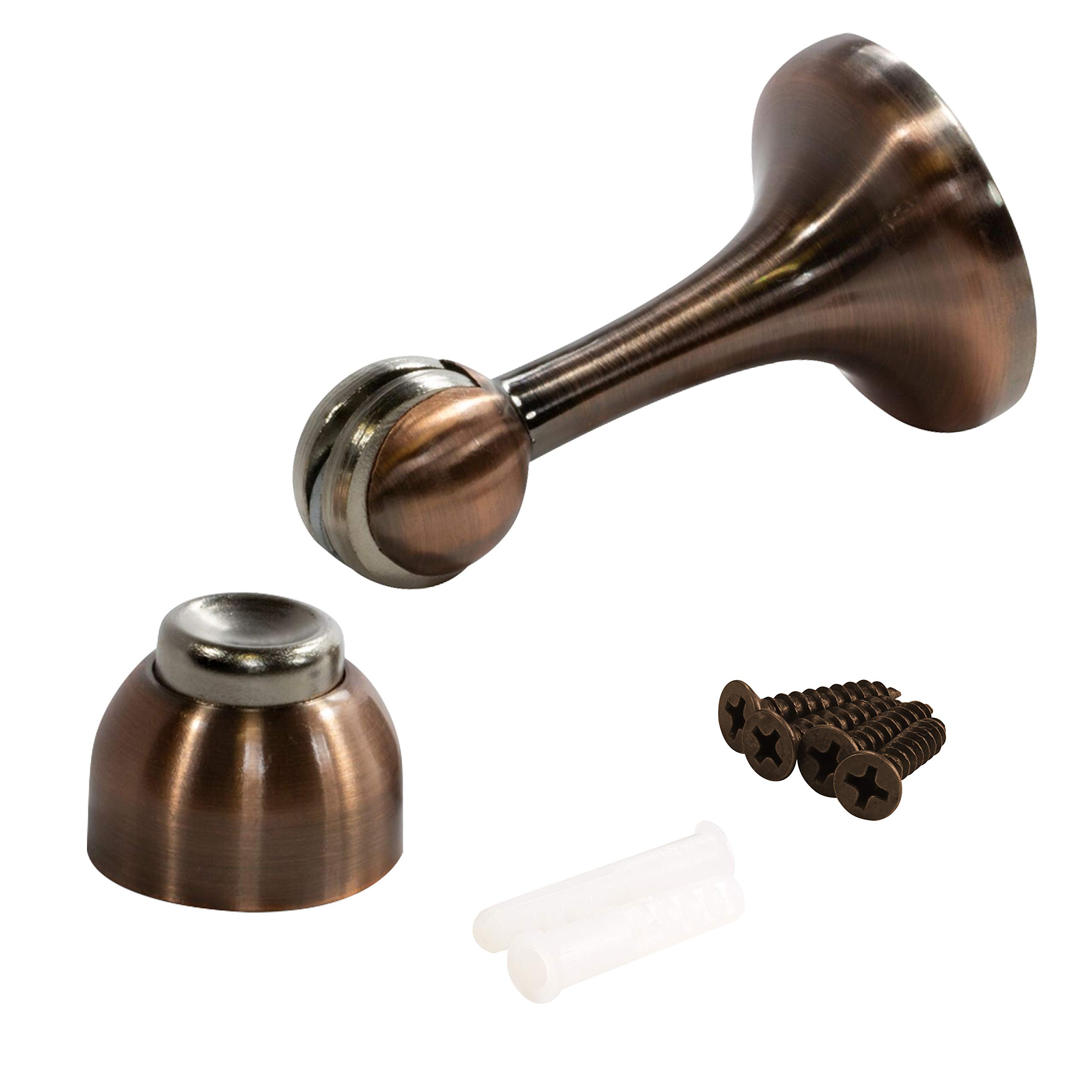 Rok Hardware Magnetic Door Stop, Brushed Antique Copper, 3 Inches ROKMDS1BAC
