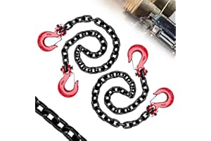 SENKEYFE 5/16" Trailer Safety Chains G80 Tow Chains with G70 Clevis Safety Hooks|36" Heavy Duty 4900 lbs Safety Working Load 17000 lbs Break Strength Transport Chains |Truck Binding Chains (2 Pack EP Black)