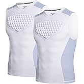 COOLOMG Youth Baseball Chest Protector Padded Shirt Heart Guard Sternum Protection for Football Lacrosse and Goalies 2-Pack