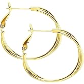 ToHeart Gold Hoop Earrings for Women Gold Plated Twist Hoop Earrings