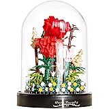 Troy joy Flower Bouquet Bonsai Building Set - Legi Flowers Bouquet Rose Building Kit for Ages 14+ Kids, Adults, with Dust Cov
