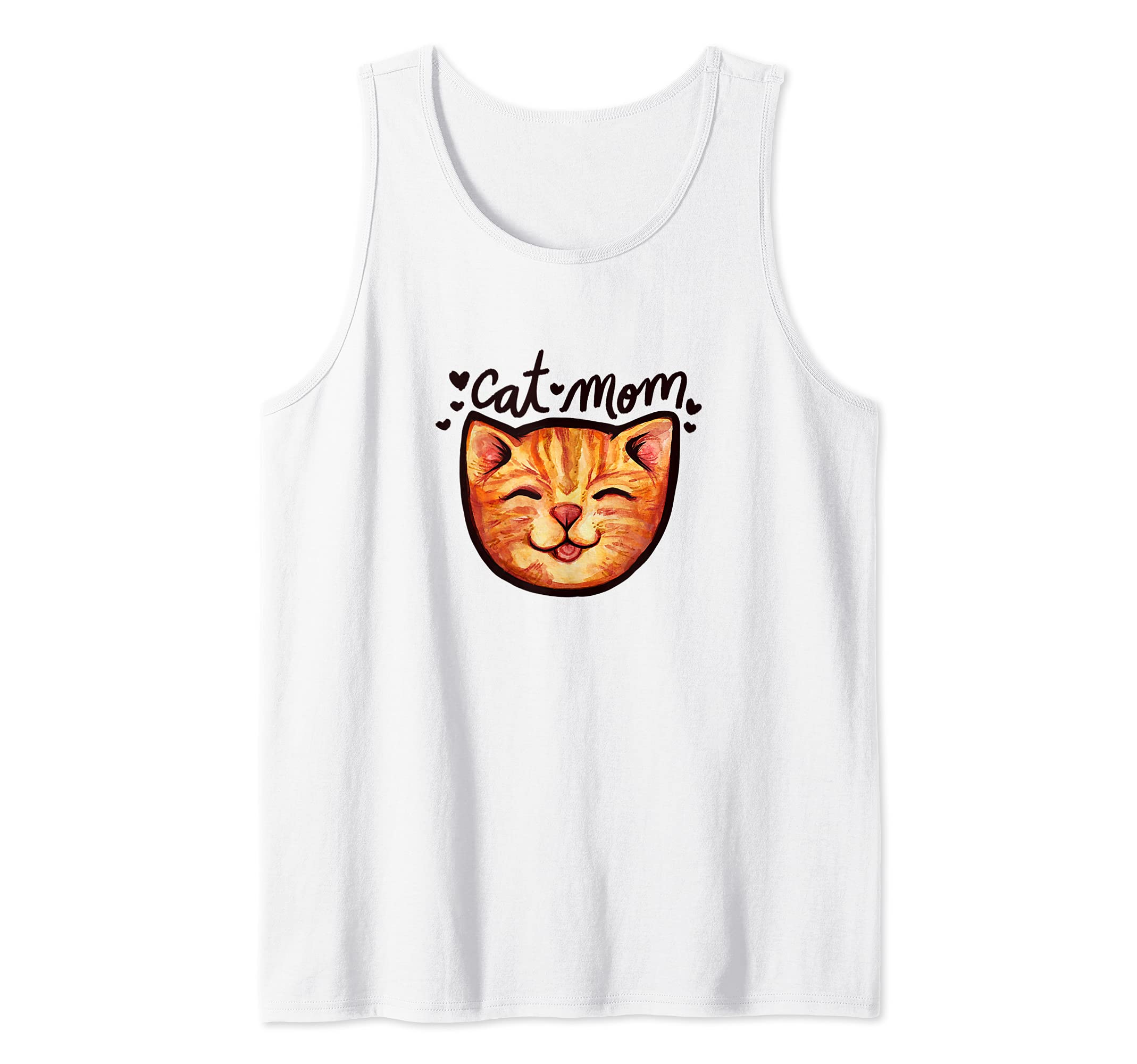 Happy Orange Tabby Cat Mom Tank Top