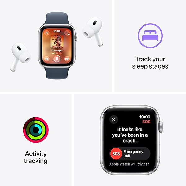 APPLE WATCH SE (2ND GEN) [GPS 40MM] SMARTWATCH WITH STARLIGHT ALUMINUM CASE WITH STARLIGHT SPORT BAND S/M. FITNESS & SLEEP TRACKER, CRASH DETECTION, HEART RATE MONITOR