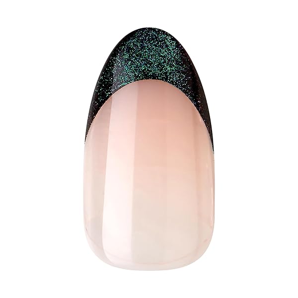 KISS IMPRESS NO GLUE MANI PRESS-ON NAILS, PREMIUM, ‘VISIONS’, GREEN, MEDIUM SIZE, ALMOND SHAPE, INCLUDES 30 NAILS, PREP PAD, INSTRUCTIONS SHEET, 1 MANICURE STICK, 1 MINI FILE