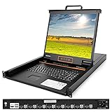 1U Rack Mount KVM Console w/ 8 Port HDMI KVM