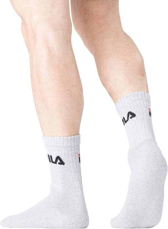 Calzini Uomo Tennis Set di 6 Calze Sportive Uomo Tessitura con Imbottiti e Traspiranti, Bianchi, Taglie 39/42