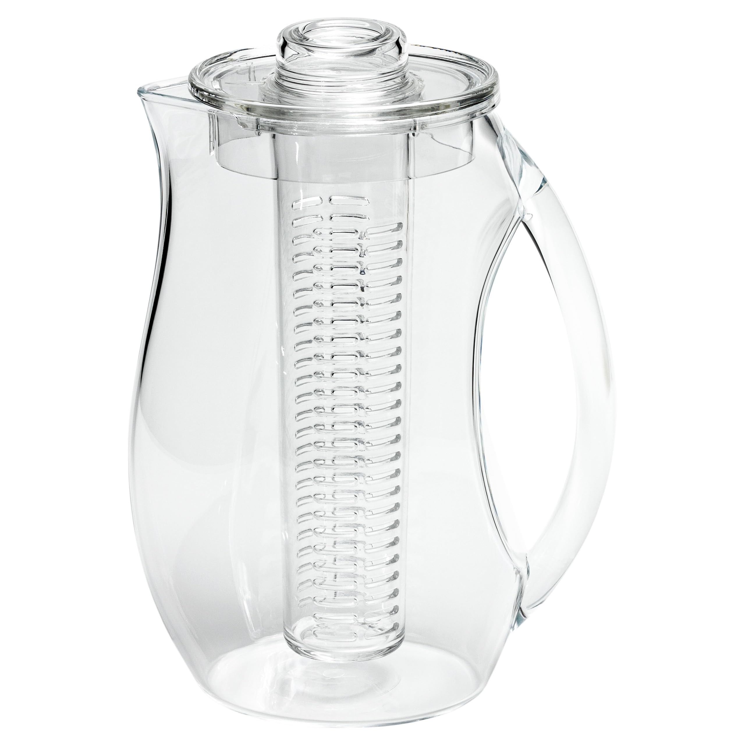 Grunwerg Acrylic Infusion Natural Flavoured Water Pitcher Jug with Removable Fresh Fruit Insert, Clear, 2 Litre,Transparent,27.5 x 15.5 x 15.5 cm