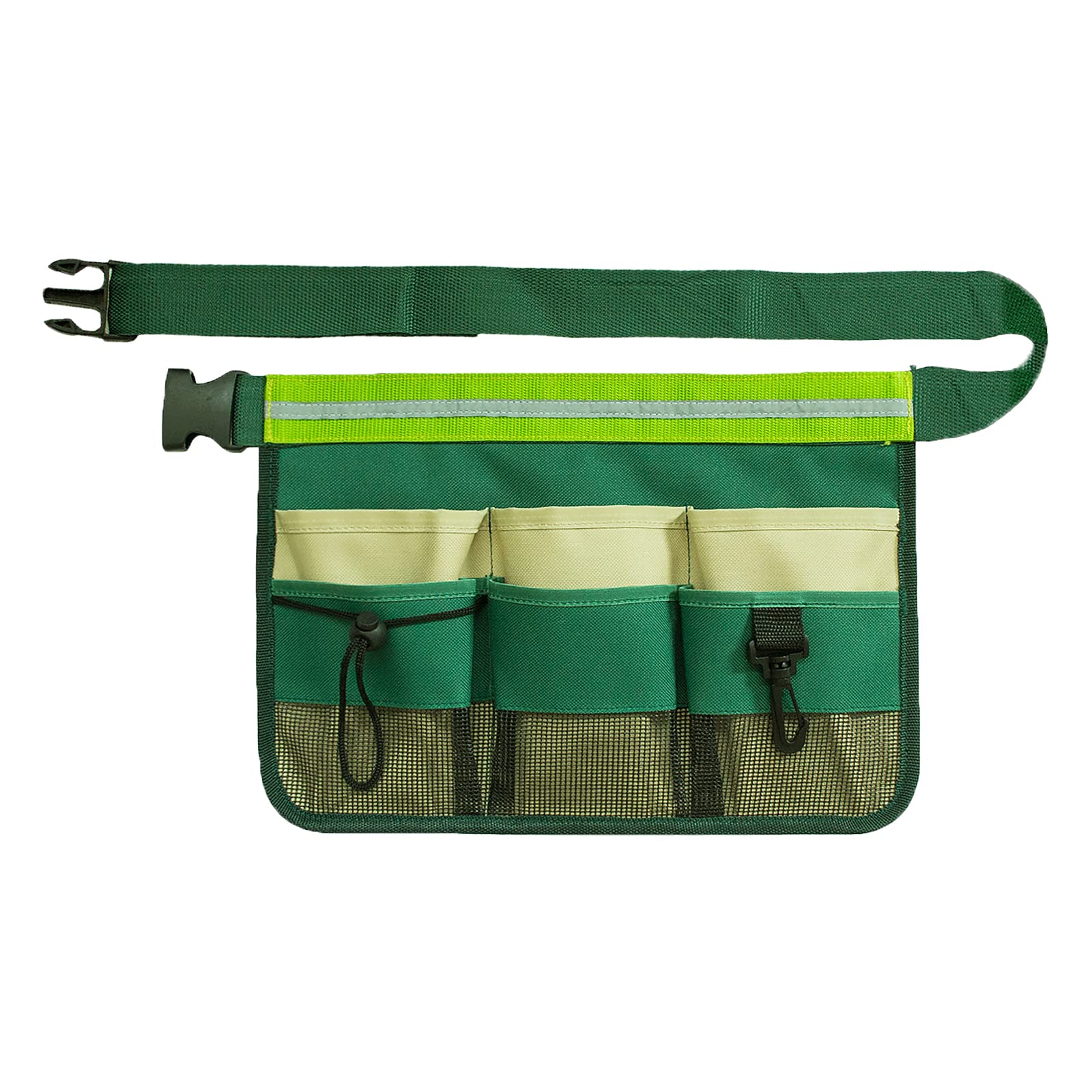 Gardening Tool Belt Bags with Reflective Strip, Adjustable Multi-Pockets Garden Tools Waist Storage Bag with Pockets Gardening Organizer Carrier Bag Tool Kit Holder Bag for Outdoor Yard