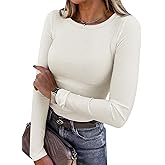 ANRABESS Women Long Sleeve Shirts Rib Knit Slim Fit Tops Basic Tee 2025 Fall Outfits Casual T-Shirt Underscrubs Layer Clothes