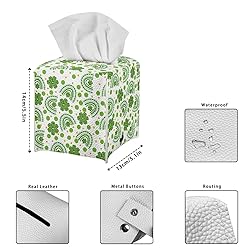 Talayituse Green Leaf Print Tissue Box Cover Square