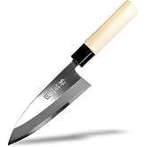 Japanese Deba Knife 5.9" 150mm Left Handed Seki Sanbonsugi Magnolia Handle | High Carbon White Steel Made in Japan