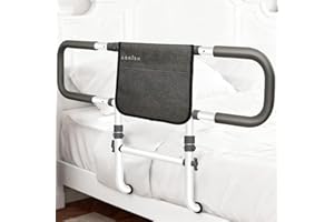 Agrish Bed Rails for Elderly Adults Safety, Adjustable Extended Bed Rails for Seniors with Pouch - 400lbs ASTM Approved Bed Side Rails, Fit for Elderly, Disabled, Pregnant
