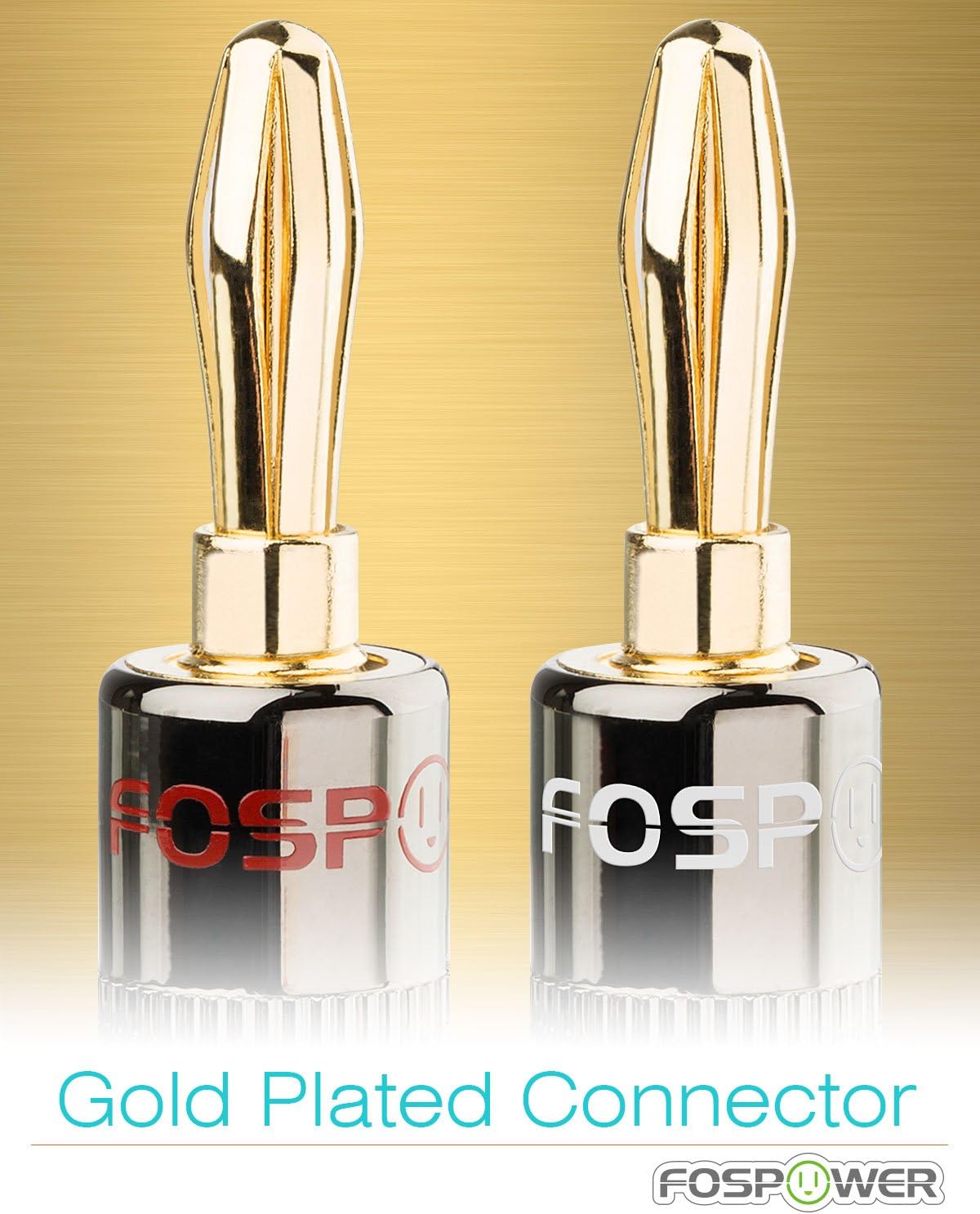 FosPower Banana Plugs 12 Pairs / 24 pcs, Closed Screw 24K Gold Plated Banana Speaker Plug Connectors for Speaker Wire, Wall Plate, Home Theater, Audio/Video Receiver, Amplifiers and Sound Systems: Home Audio & Theater