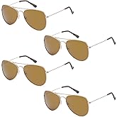 Got Shades Aviator Sunglasses for Men & Women - 100% UV Protection Classic Pilot Aviator for Mens - Sunglasses Pack of 4