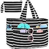HUANLANG Extra Large Beach Bag Waterproof Beach Totes Bags for Women Men,Pool Bag with Zipper Wet Pocket