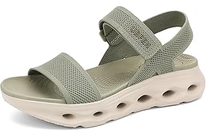 UBFEN Womens Walking Hiking Sandals Comfortable Arch Support Non Slip Adjustable Straps Cushioned Footbed Platform Sport Water Sandals Summer