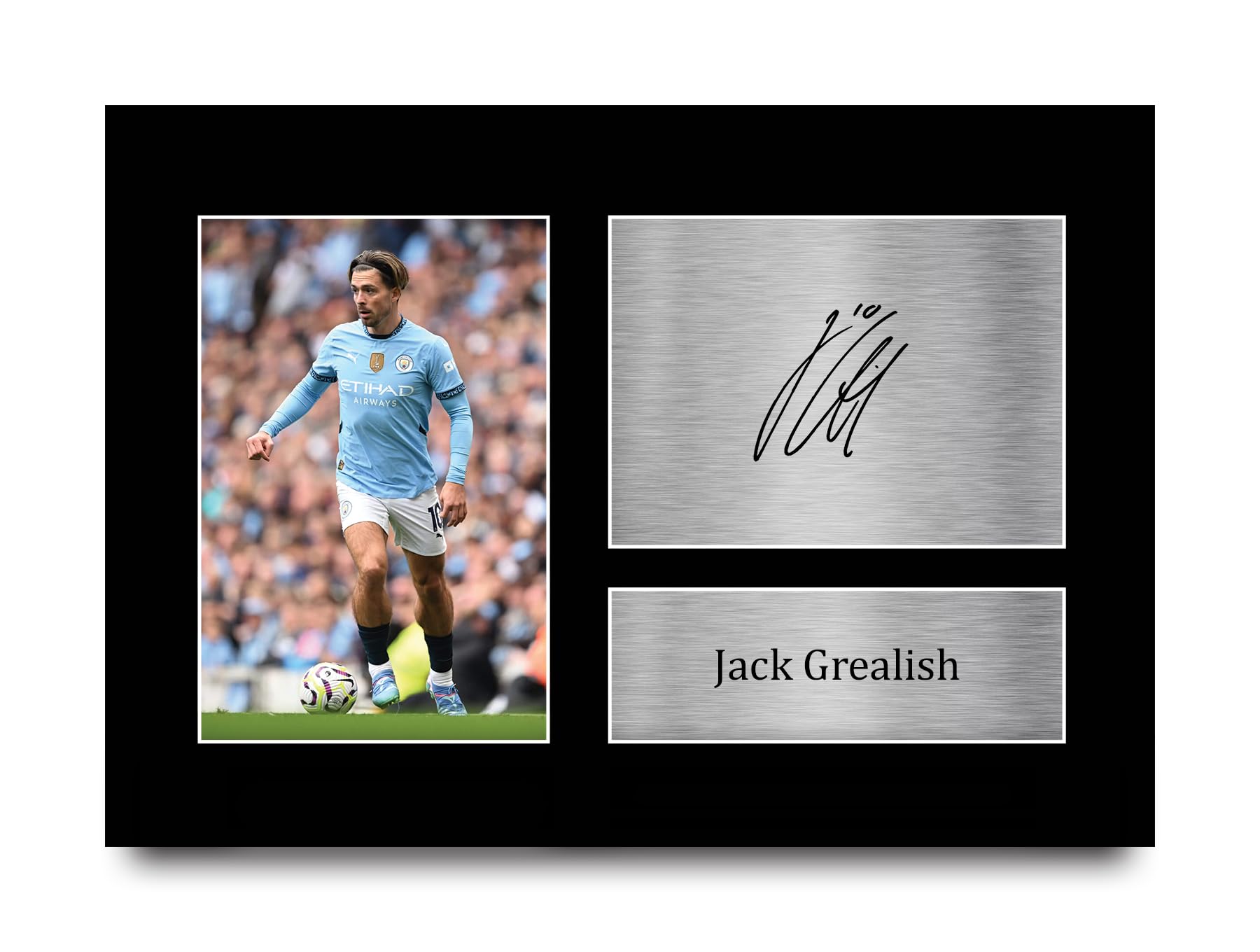 HWC Trading A4 Jack Grealish Manchester City Gifts Printed Signed Autograph Picture for Football Fans and Supporters