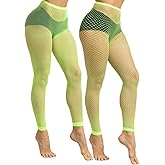 CharnmRose 2 Pairs Women's Footless Fishnet Tights High Waist Fishnets for Women Fishnet Stockings