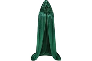 Dreamture Unisex Hooded Cloak Long Velvet Cape for Halloween Christmas Cosplay Costume