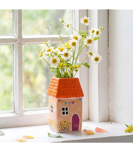 KALALOU Fioriera In Ceramica A Forma Di Bull Terrier - Vaso Smaltato Multicolore Con Fori Di Drenaggio