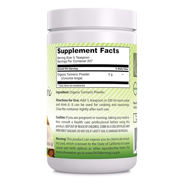 AMAZING INDIA USDA CERTIFIED ORGANIC TURMERIC POWDER 16 OZ (1 LB) SUPPLEMENT | NON-GMO | GLUTEN FREE | MADE IN USA