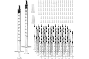 WANBAO 100 Pcs 1ml 1cc Syringe No Needle Plastic Syringe with Caps for Pets Oral, Refilling, Oil or Glue Applicator, Measuring or Transfering Tiny Amount of Liquids