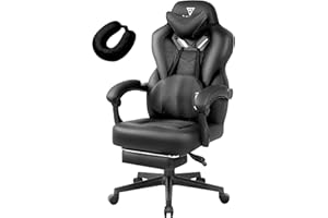 Vigosit Gaming Chair, Ergonomic Gaming Chairs for Adults Heavy People, Reclining Office Desk Computer Chair with Footrest and Lumbar Support, Big and Tall Mesh Gamer Chair with Massage (Black)