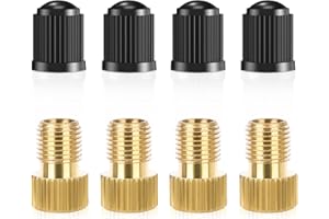 Brass Presta Valve Adapter to Convert Presta to Schrader and Inflate Tires with Standard Bicycle Pump, Air Pump Or Air Compressor (8-Piece from Ptiysta)