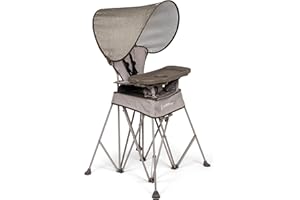 Baby Delight Go with Me Uplift Deluxe Portable High Chair | Travel High Chair | Sun Canopy | Indoor and Outdoor | Sandstone