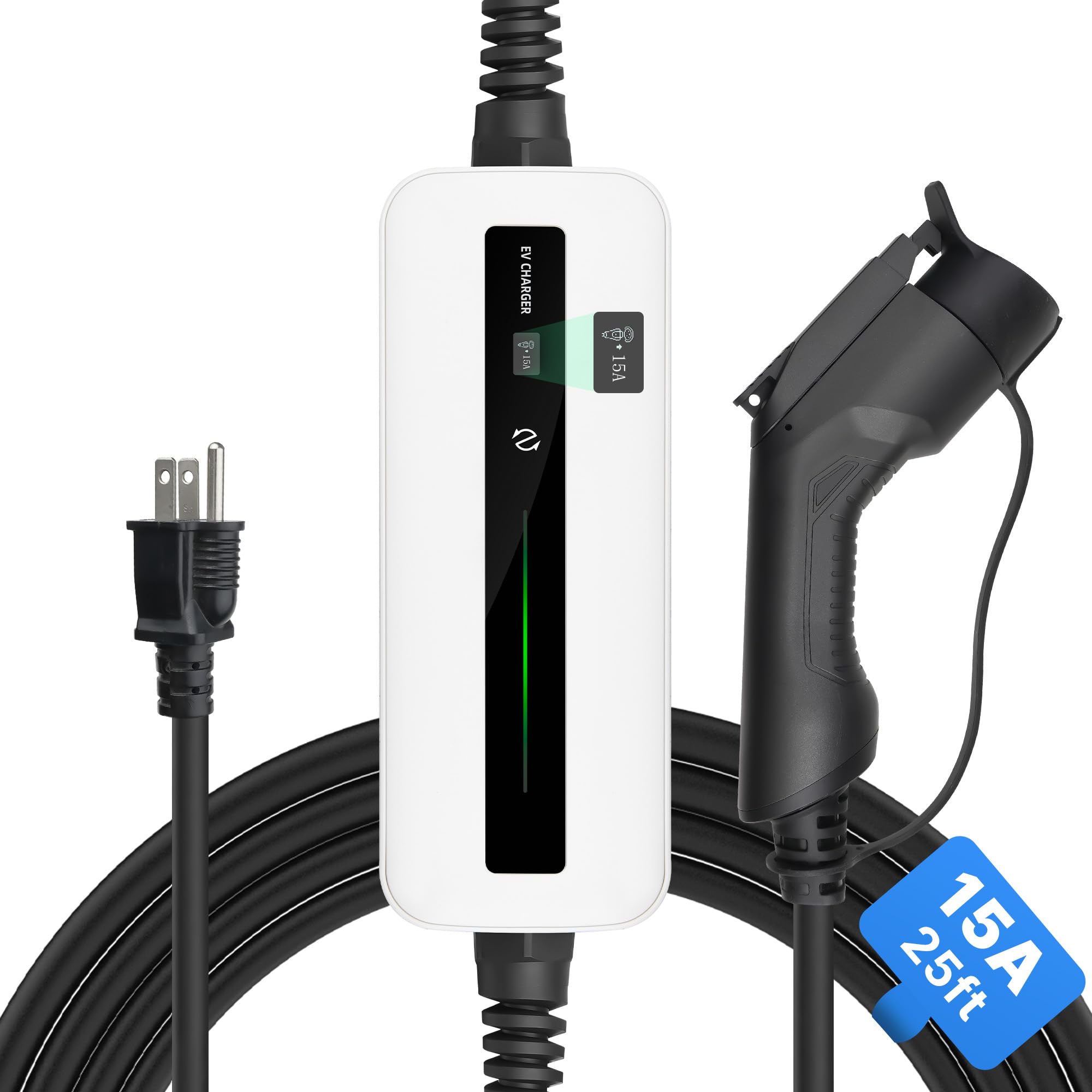 Photo 1 of ** FACTORY SEALED** Morec Level 1 ev Charger, Electric Vehicle Portable Charger with 25FT Cable, Home EV Car Charging Station 15A 110V NEMA 5-15P, for All J1772 Cars