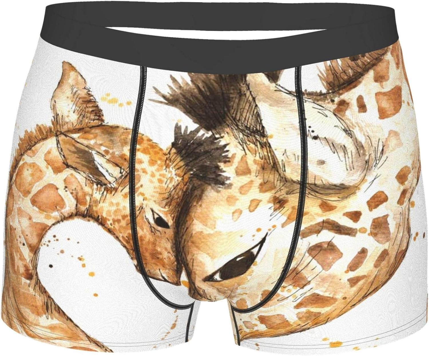 Surwoaly Cute Giraffe Men'S Underwear Classic Stretch Boxer Briefs Long