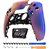 eXtremeRate Purple Red Swirl Touchpad Front Top Shell Compatible with ps5 Controller BDM-010 BDM-020, DIY Replacement Shell Custom Touch Pad Cover Faceplate Compatible with ps5 Controller