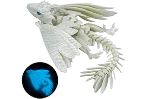 SGYYSG Feathered Wyvern Dragon,3D Printed Dragon, Articulated Dragon with Wings, 3D Printed Toys, Desktop Pet - Perfect for Fantasy Enthusiasts (Noctilucent Blue)
