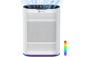 AUCLEIA Air Purifiers for Home Large Room Cover 2,100 Ft²,Home Air Purifier with Air Quality Monitor & Aromatherapy,Auto H13 Air Purifier Removes Pets Hair Dust Smoke Odor,with 7 Colors Light(White)