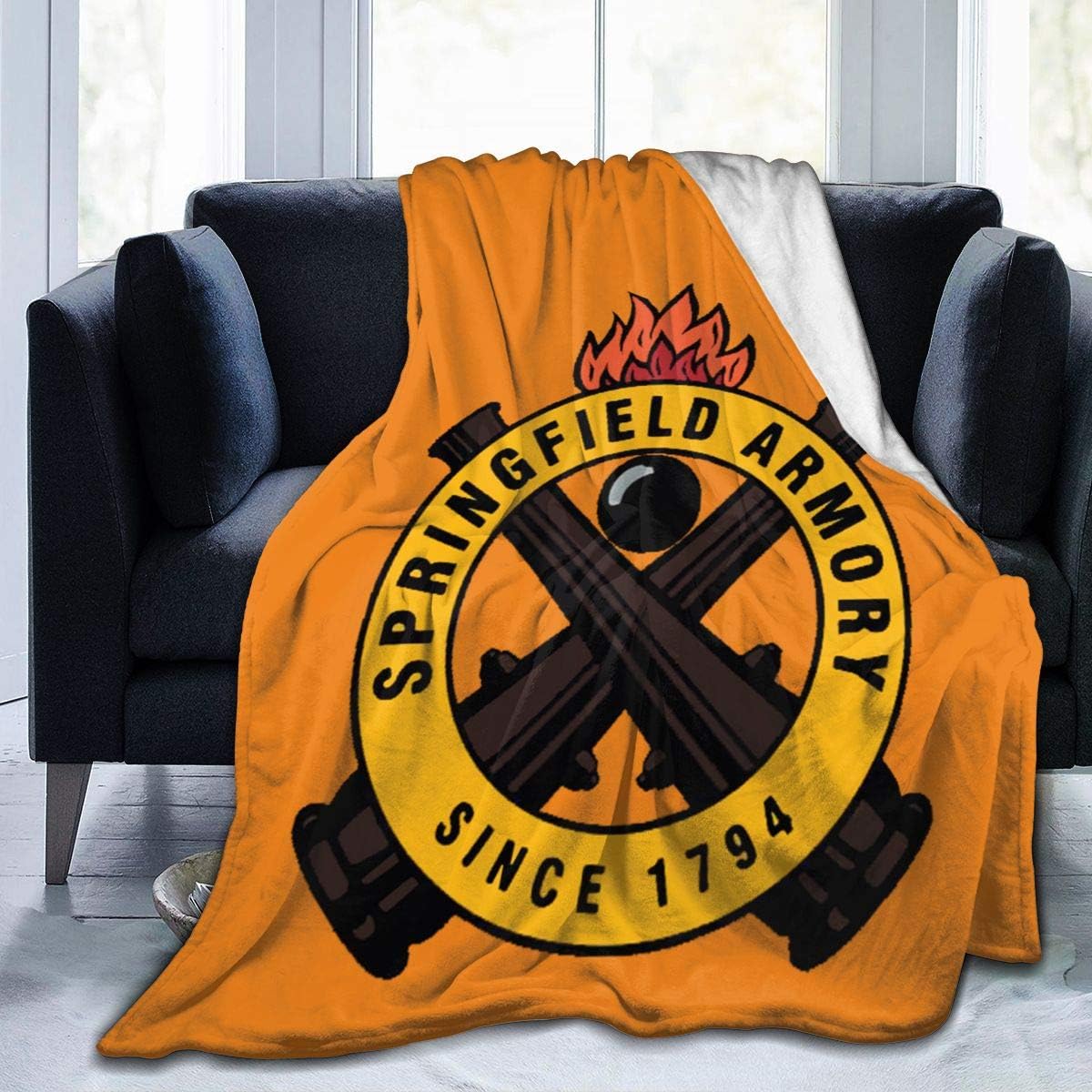 All Season Plush Blanket Springfield Armory Since 1794 Flannel Fleece Throw Blanket,Soft and Warm 50" X 60"