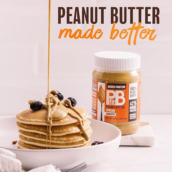 PBFIT PEANUT BUTTER SPREAD, 10G PLANT BASED PROTEIN PER SERVING, KETO AND VEGAN NUT BUTTER, NO PALM OIL, NO ARTIFICIAL SWEETENERS OR PRESERVATIVES, 16 OZ