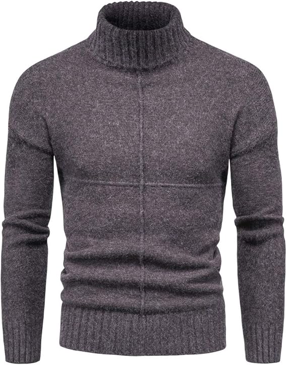 Jersey de Cuello Alto para Hombre Color SóLido BáSico Casual Sweater