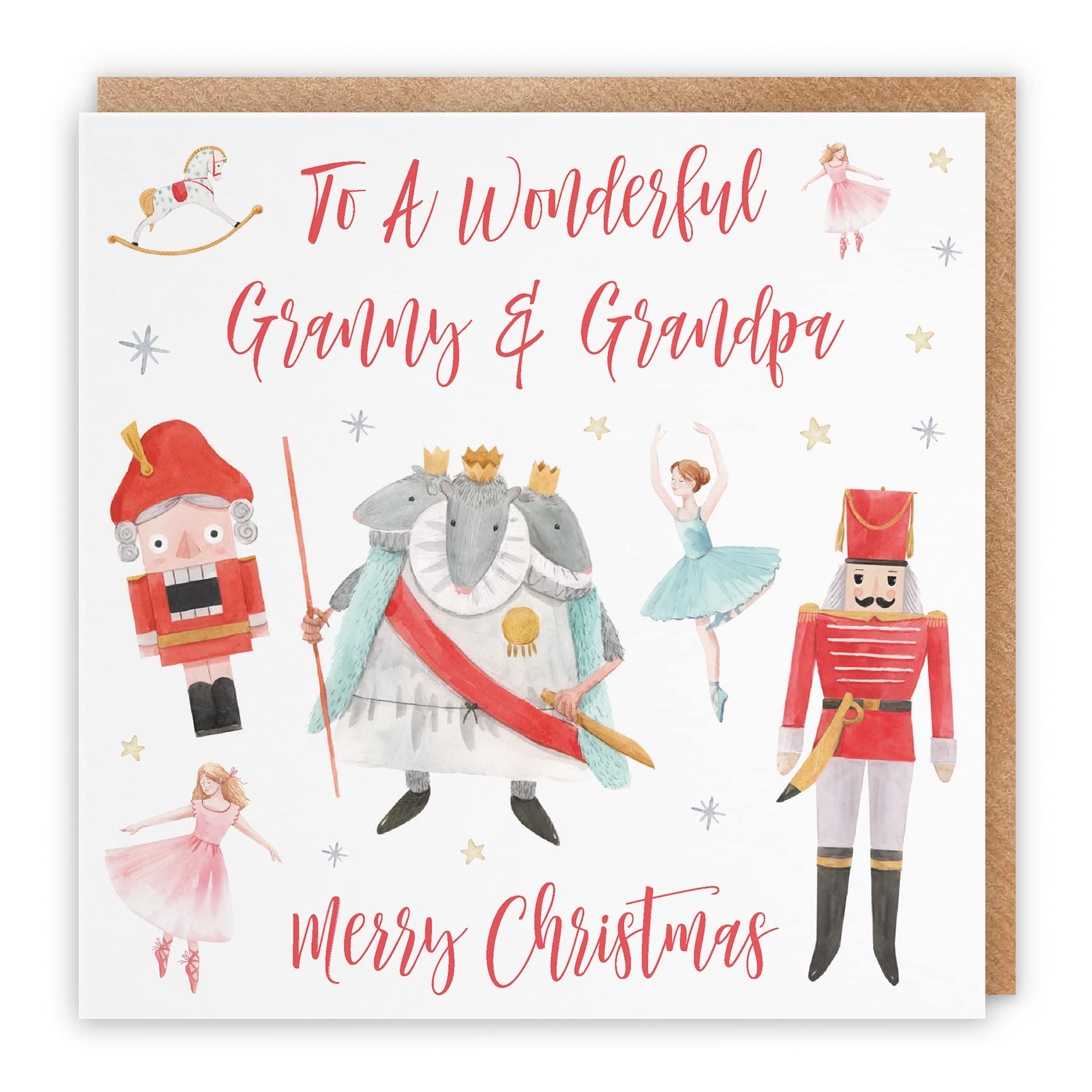 Hunts England - Granny And Grandpa Christmas Card - To A Wonderful Granny & Grandpa - Merry Christmas - Nutcracker Collection - Fun Xmas Card