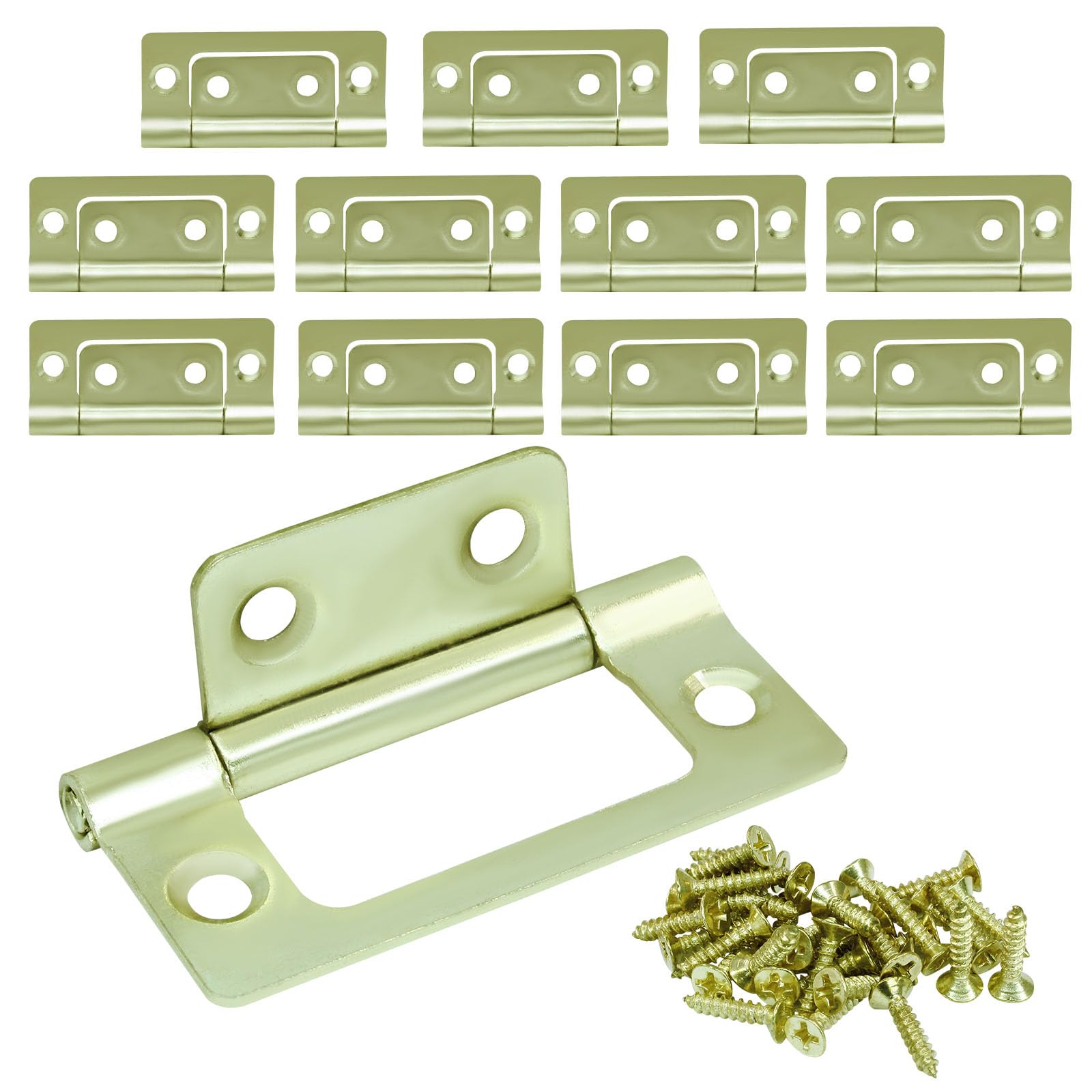 Litoexpe 12 Pcs Non-Mortise Gold Iron Door