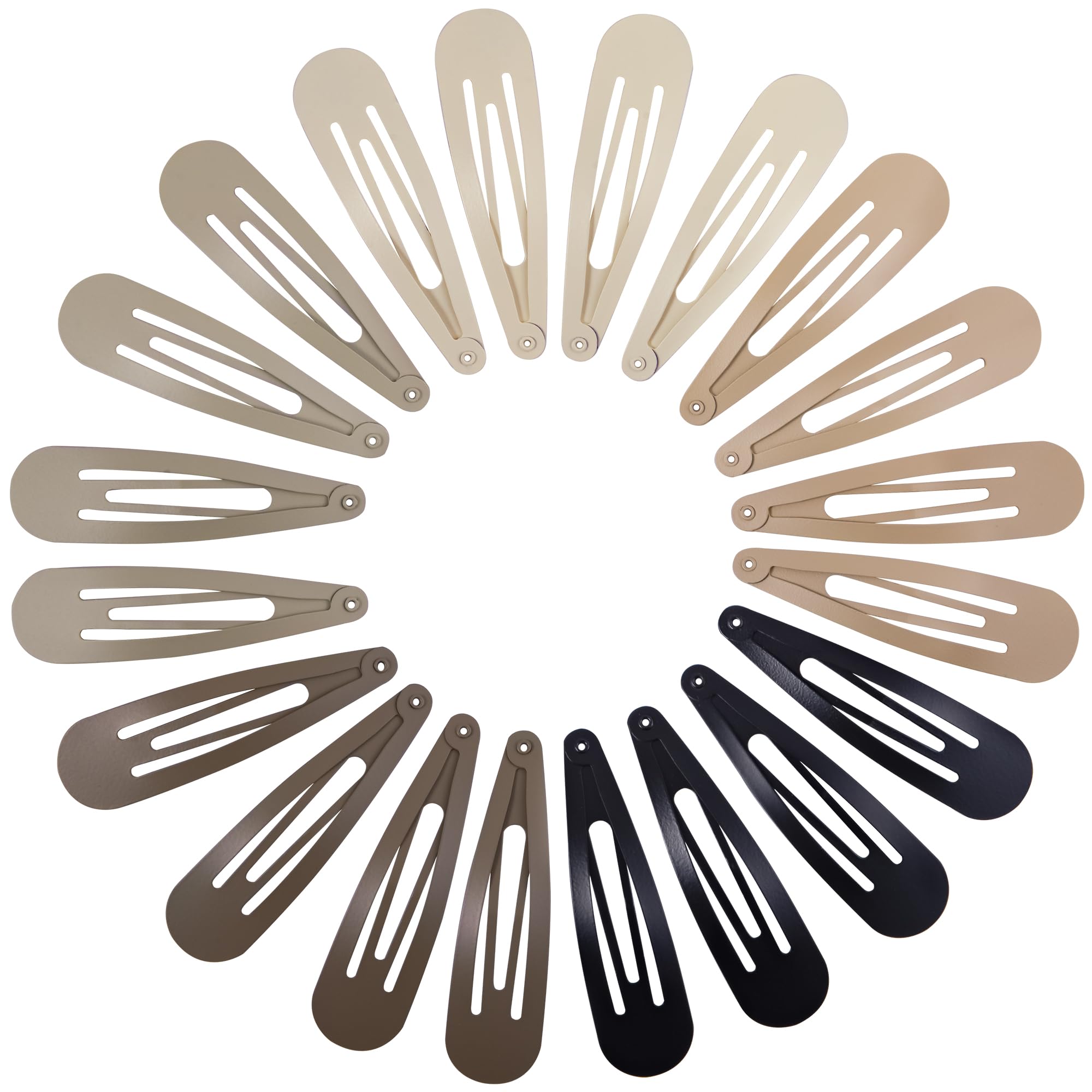 Photo 1 of Cptots 20 PCS Metal Snap Hair Clips Water Drop No Slip Hair Barrettes for Women Medium Hair Clips For Thick And Thin Fine Hair,Matte Black Beige Brown,2.67 x 0.7 Inches.
