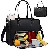 LOVEVOOK Lunch Tote Bag for Women, 3 in 1 Work Bag with Insulated Lunch Compartment, 15.6 Inch Laptop Tote Bag for Teacher, Nurse, Business, Office